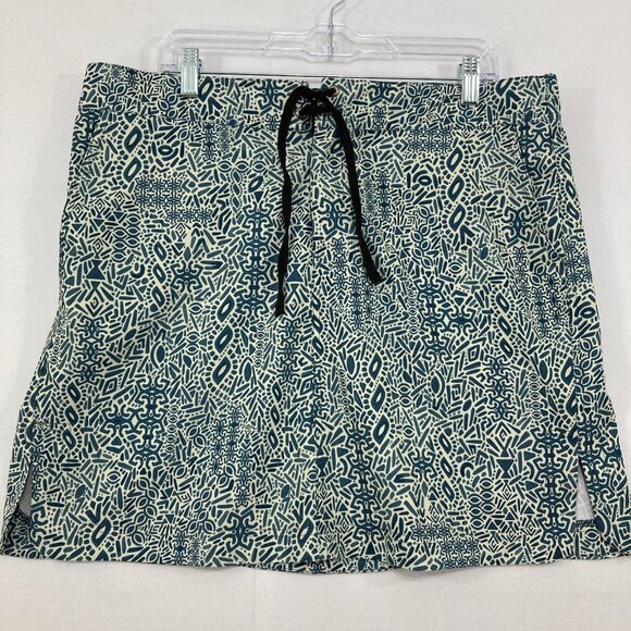 New Ripskirt Hawaii size XL Blue Cream Geometric Drawstring Activewear Skirt - Picture 1 of 11